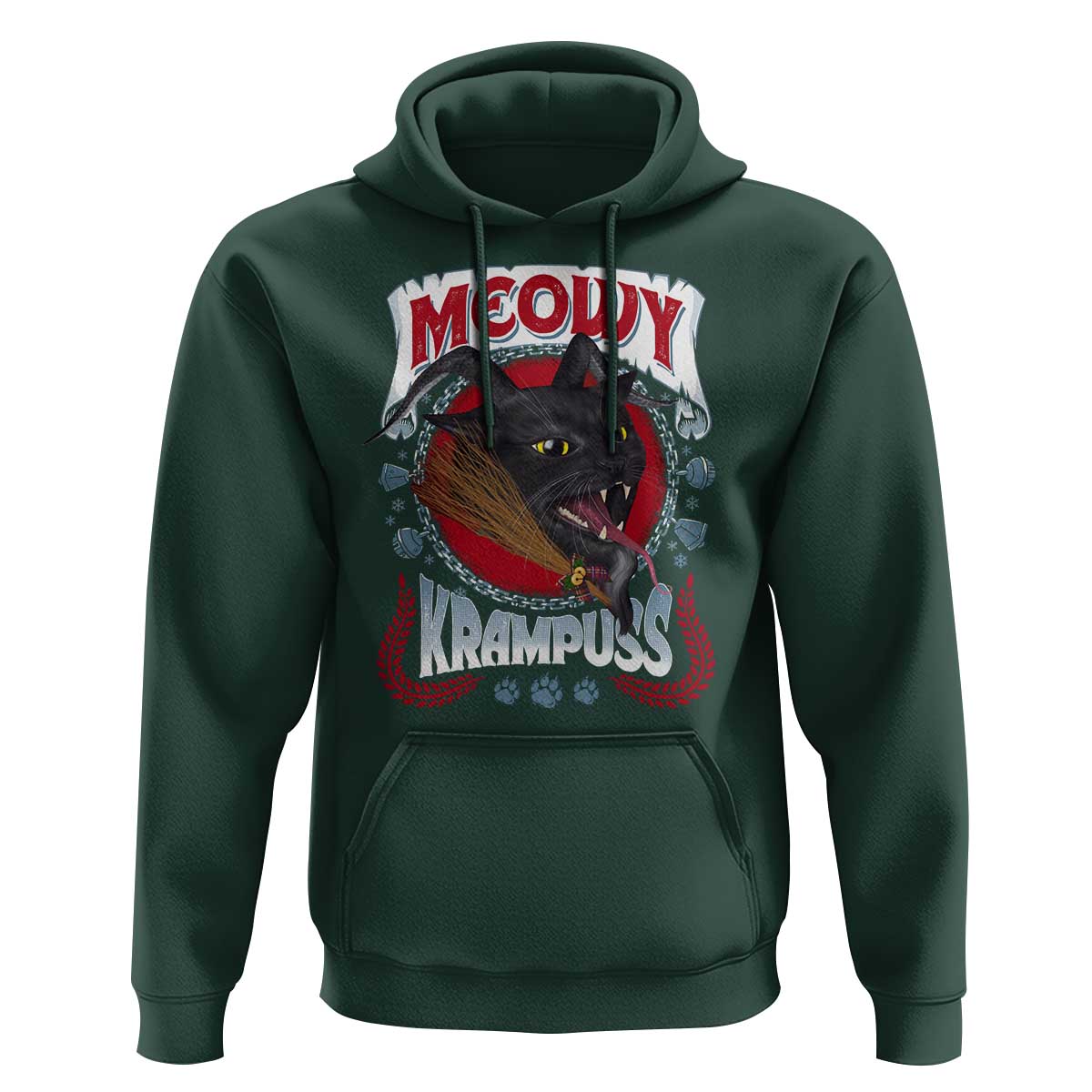Christmas Krampus Cat Hoodie Meowy Krampuss Black Cat