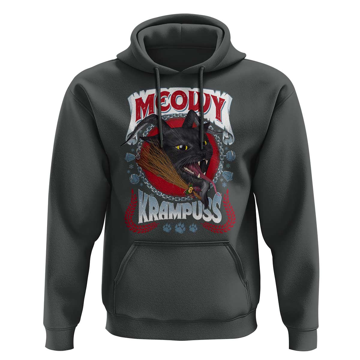 Christmas Krampus Cat Hoodie Meowy Krampuss Black Cat