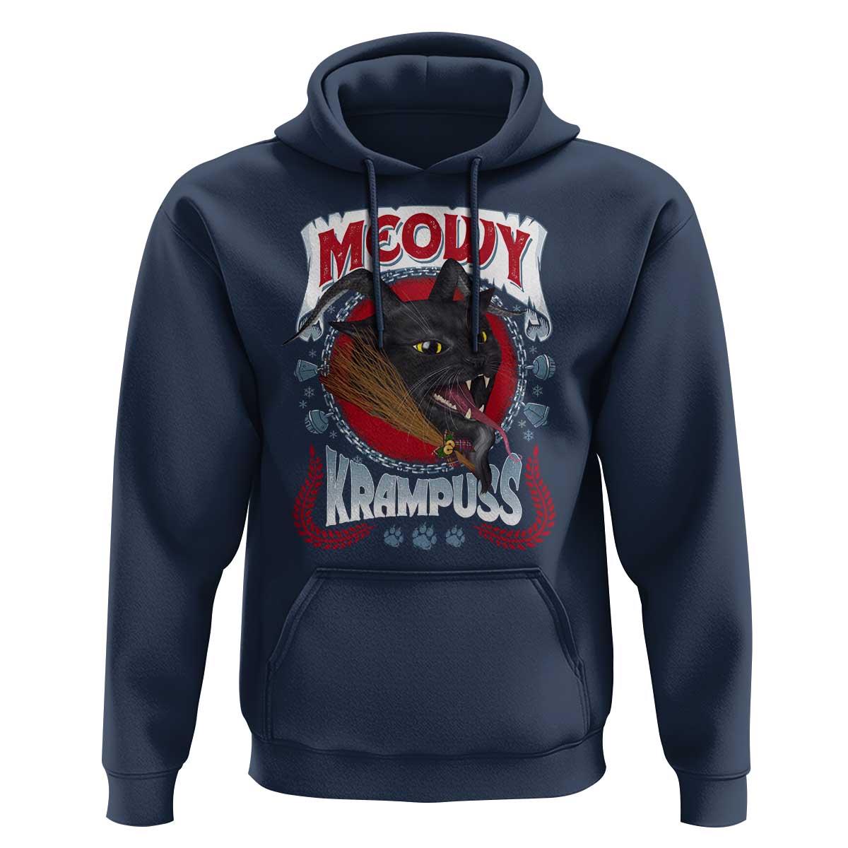 Christmas Krampus Cat Hoodie Meowy Krampuss Black Cat