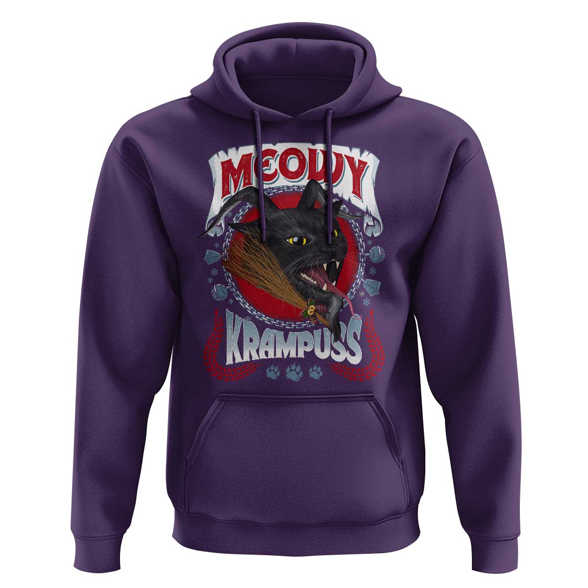 Christmas Krampus Cat Hoodie Meowy Krampuss Black Cat