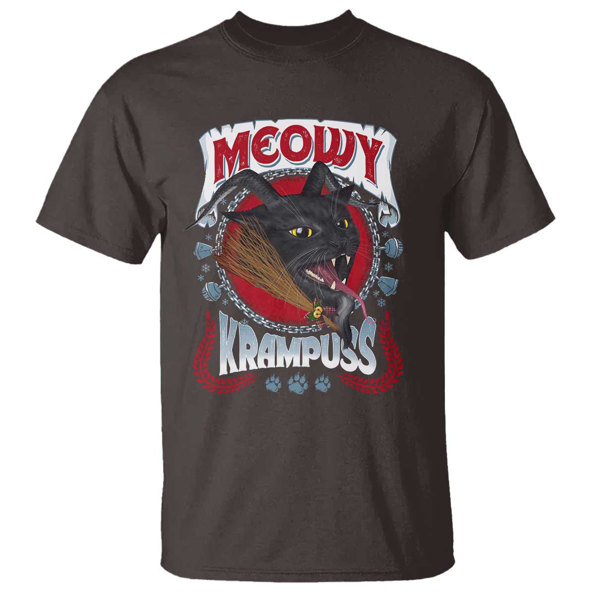 Christmas Krampus Cat T Shirt Meowy Krampuss Black Cat - Wonder Print Shop