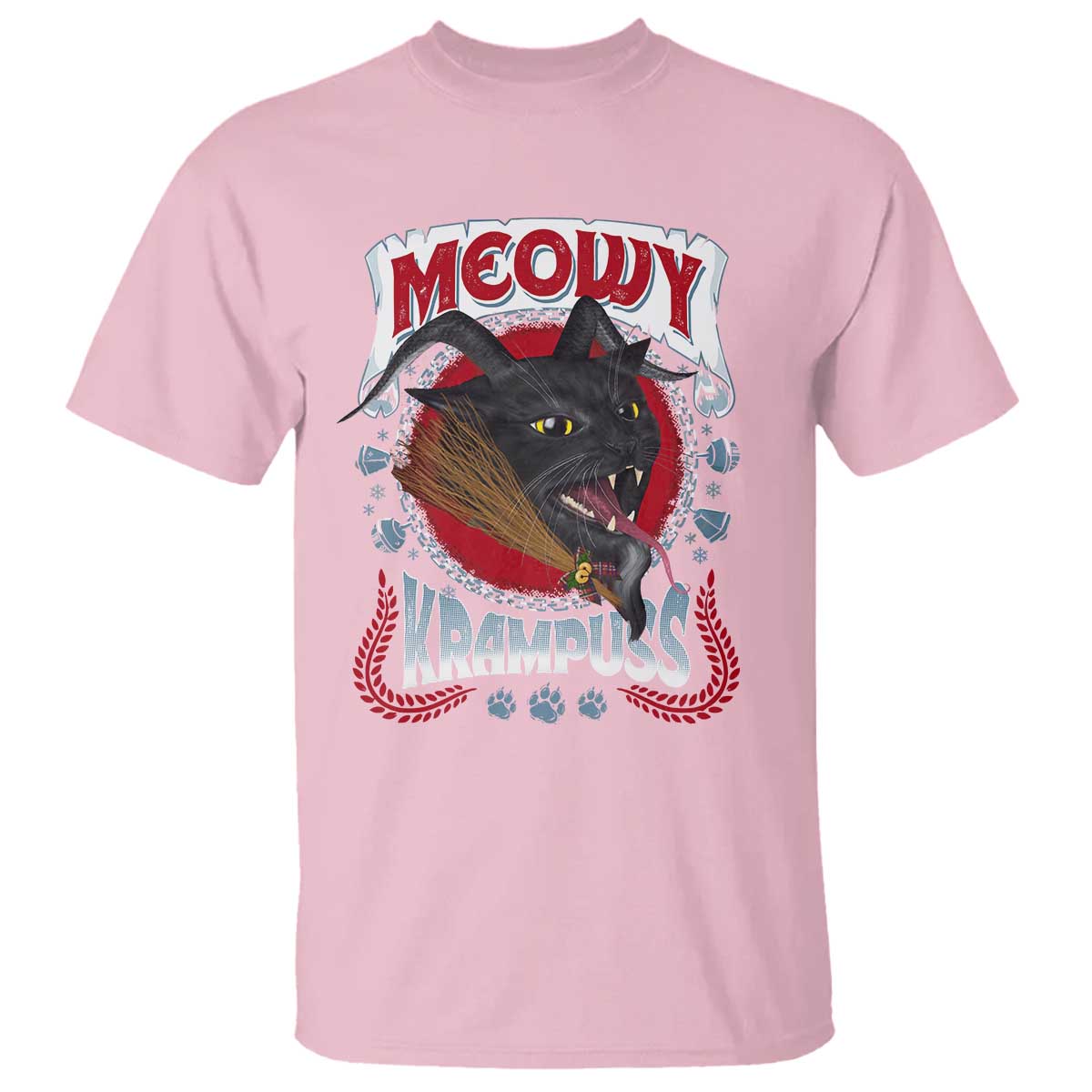 Christmas Krampus Cat T Shirt Meowy Krampuss Black Cat - Wonder Print Shop