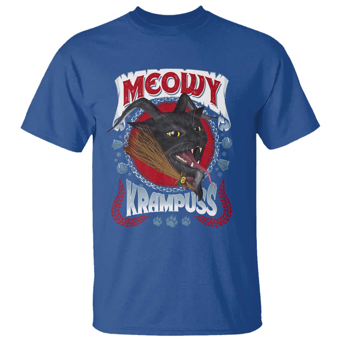 Christmas Krampus Cat T Shirt Meowy Krampuss Black Cat - Wonder Print Shop