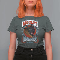 Christmas Krampus Cat T Shirt For Women Meowy Krampuss Black Cat - Wonder Print Shop