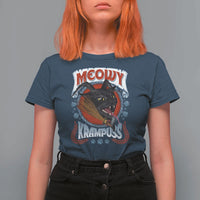 Christmas Krampus Cat T Shirt For Women Meowy Krampuss Black Cat - Wonder Print Shop