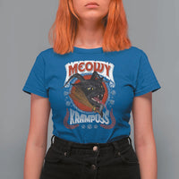 Christmas Krampus Cat T Shirt For Women Meowy Krampuss Black Cat - Wonder Print Shop