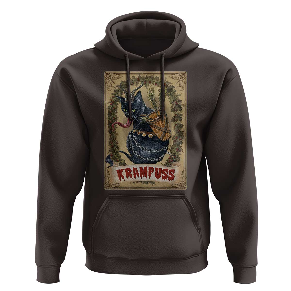 Krampus Cat Hoodie Krampuss Black Cat Vintage Horror Christmas