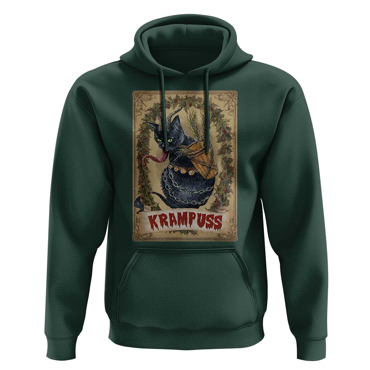 Krampus Cat Hoodie Krampuss Black Cat Vintage Horror Christmas