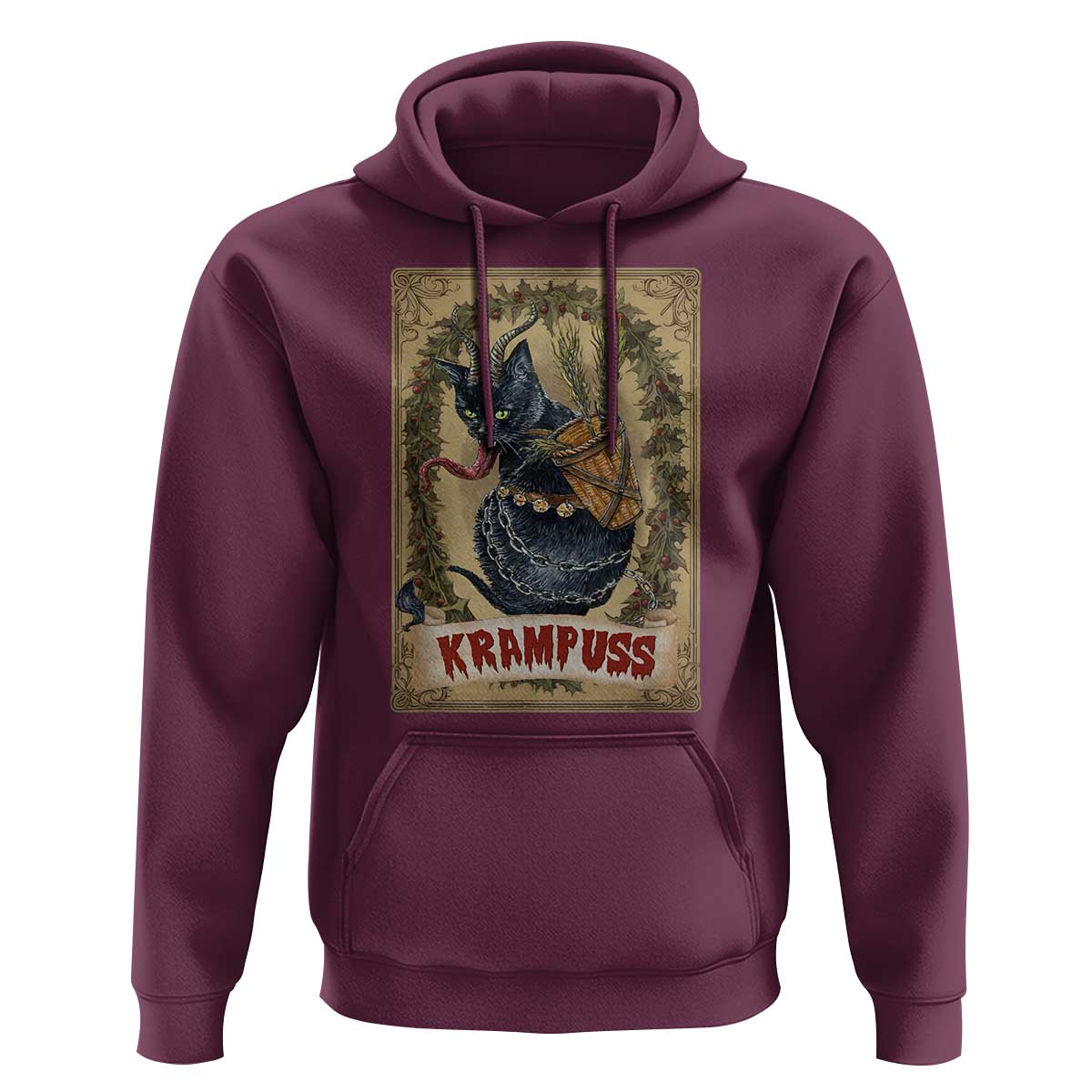 Krampus Cat Hoodie Krampuss Black Cat Vintage Horror Christmas