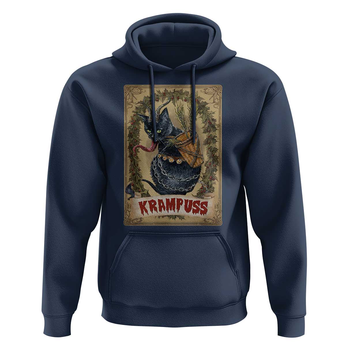 Krampus Cat Hoodie Krampuss Black Cat Vintage Horror Christmas