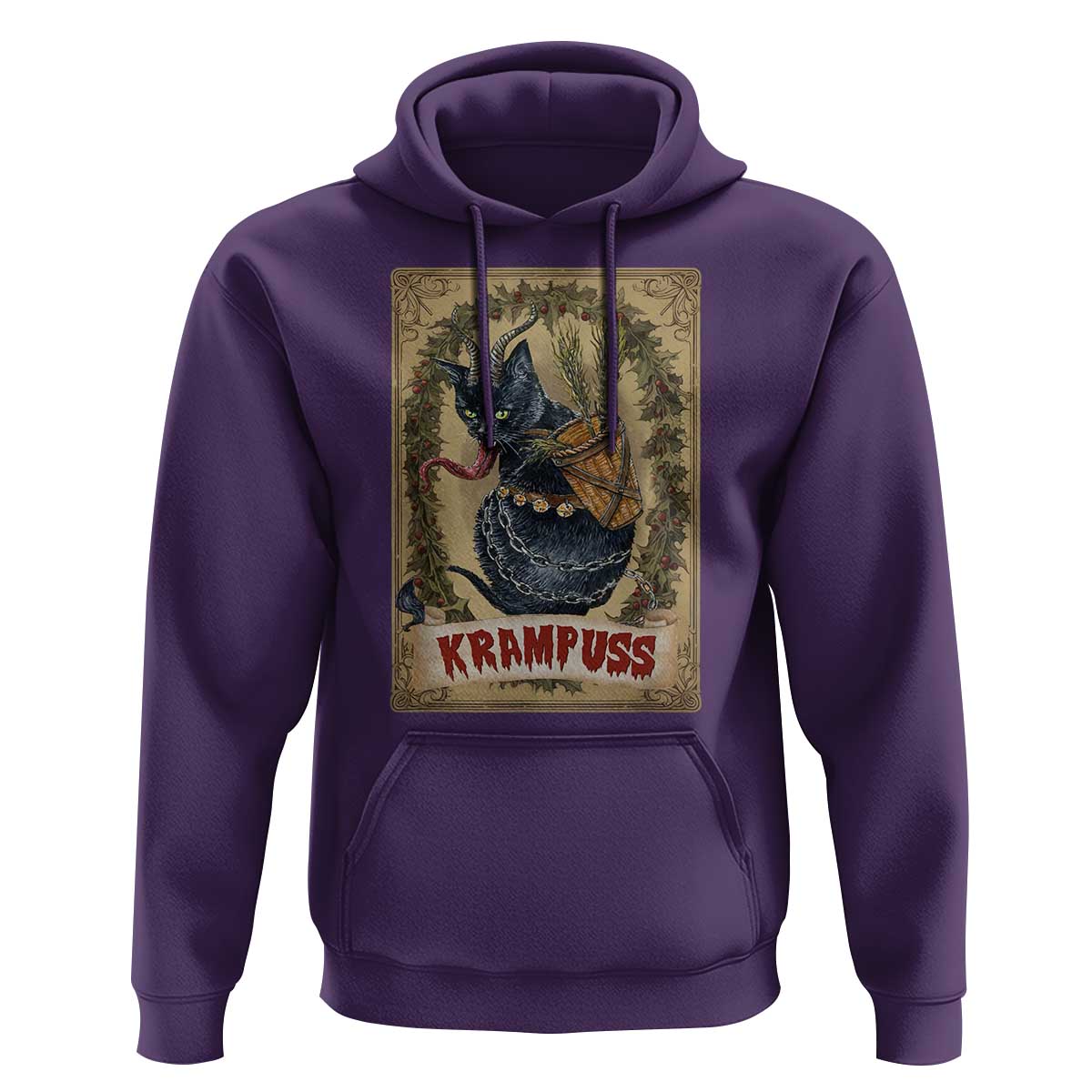 Krampus Cat Hoodie Krampuss Black Cat Vintage Horror Christmas