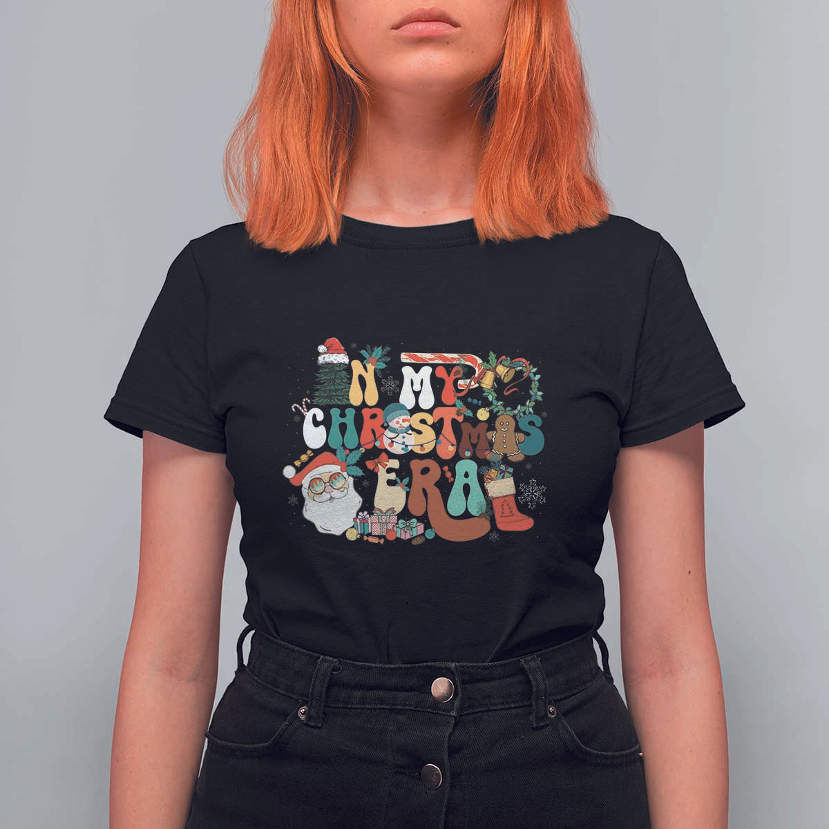 In My Christmas Era Retro Groovy T Shirt For Women - Wonder Print Shop