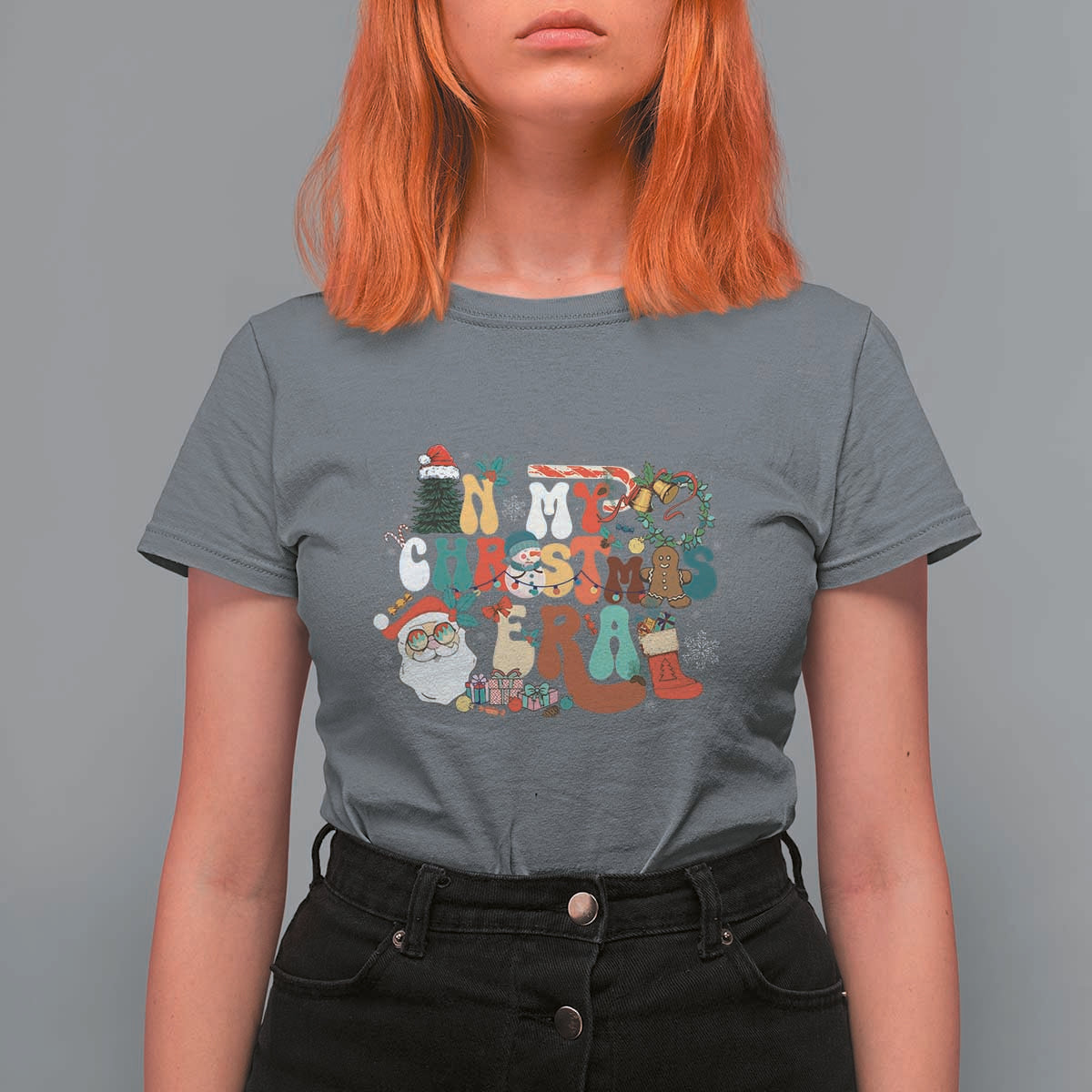 In My Christmas Era Retro Groovy T Shirt For Women - Wonder Print Shop