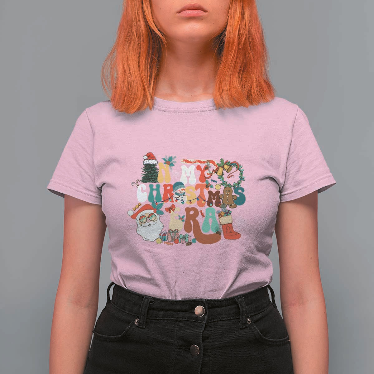 In My Christmas Era Retro Groovy T Shirt For Women - Wonder Print Shop