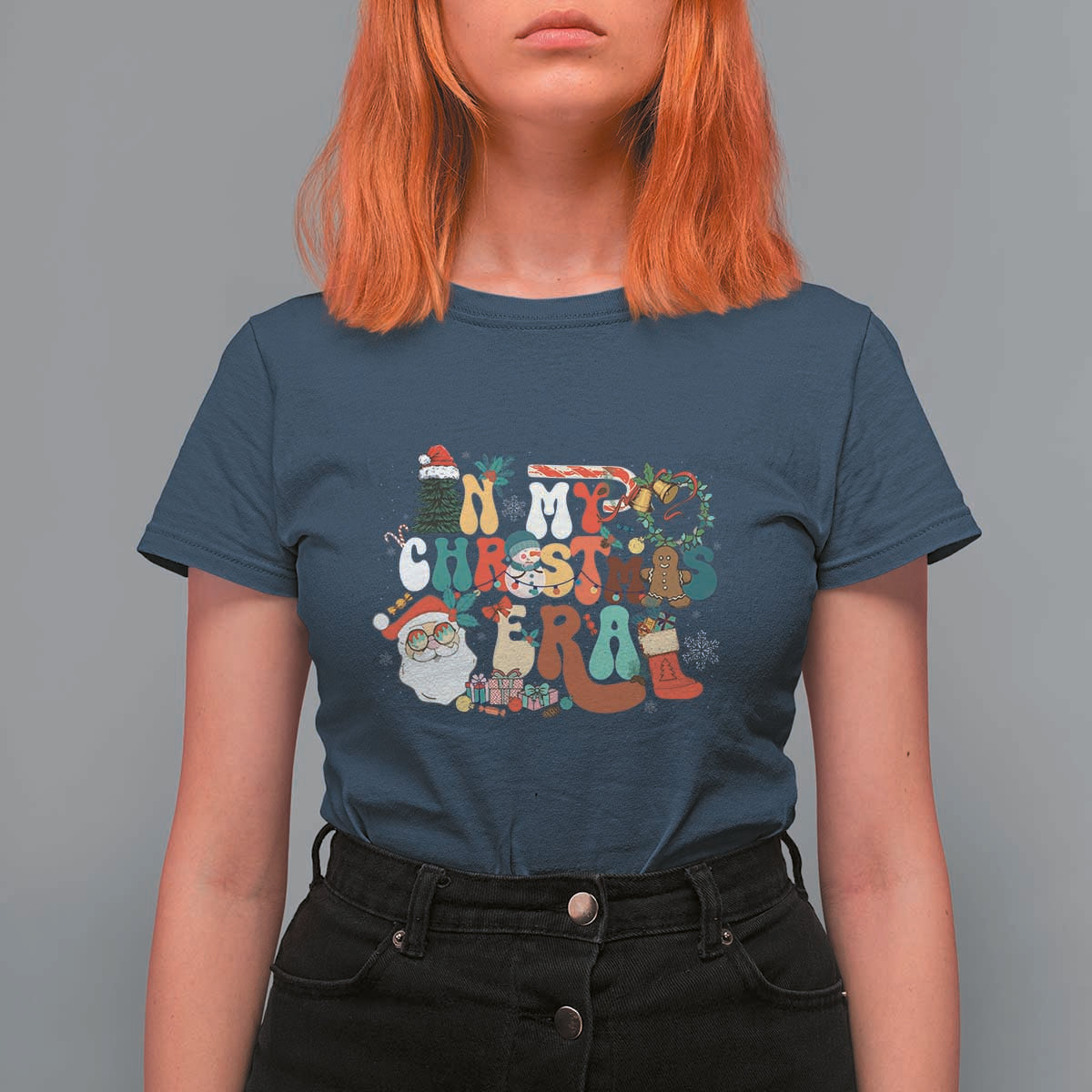 In My Christmas Era Retro Groovy T Shirt For Women - Wonder Print Shop