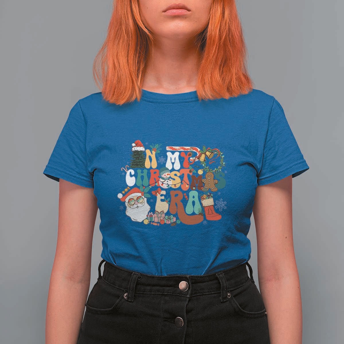 In My Christmas Era Retro Groovy T Shirt For Women - Wonder Print Shop