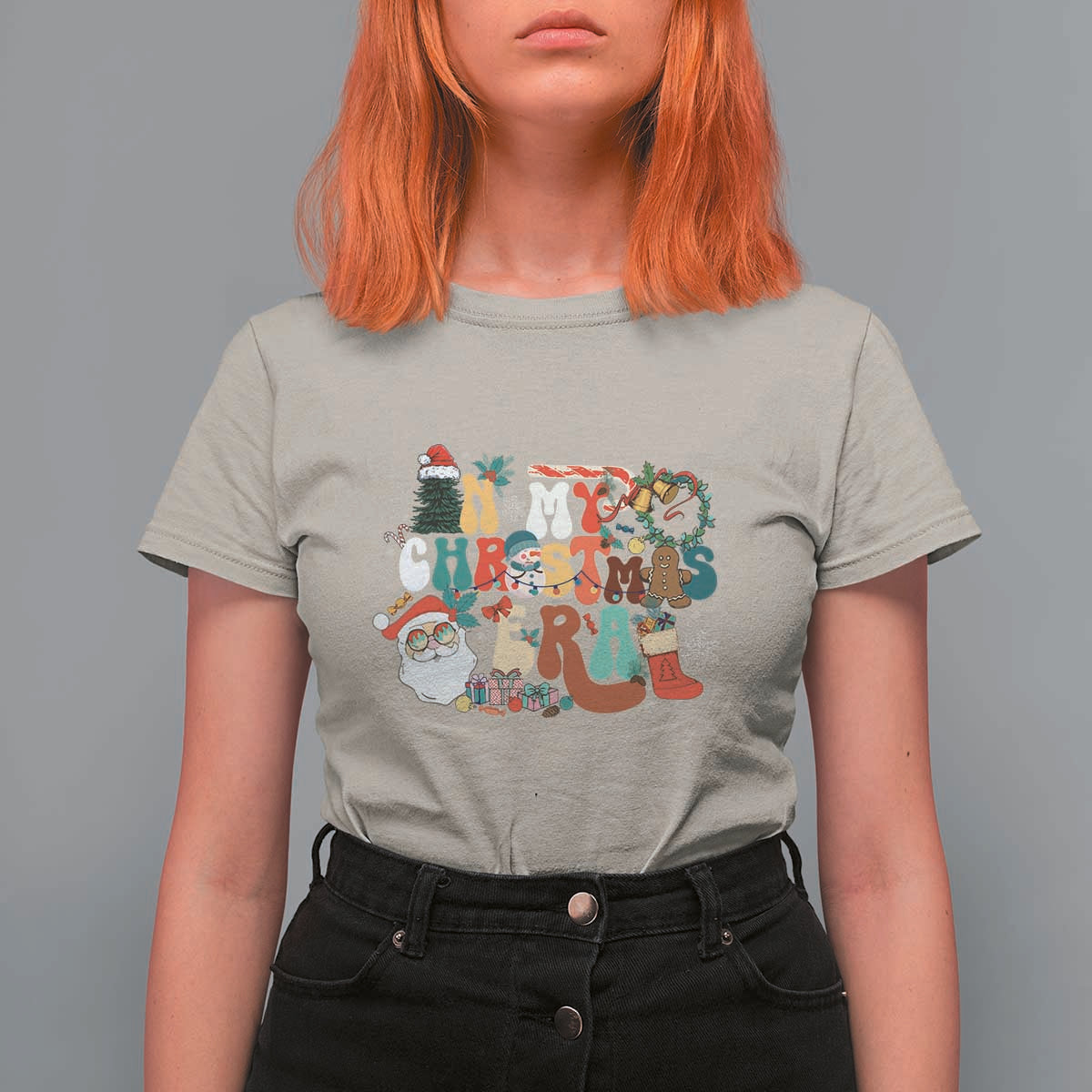 In My Christmas Era Retro Groovy T Shirt For Women - Wonder Print Shop