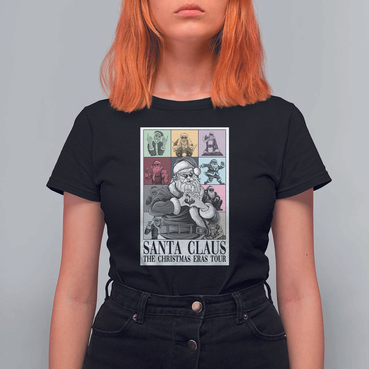 Funny Santa Claus The Christmas Eras Tours T Shirt For Women - Wonder Print Shop