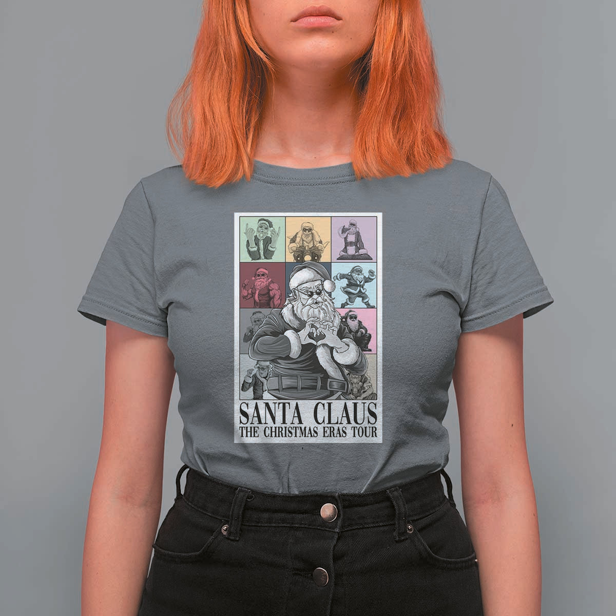 Funny Santa Claus The Christmas Eras Tours T Shirt For Women - Wonder Print Shop