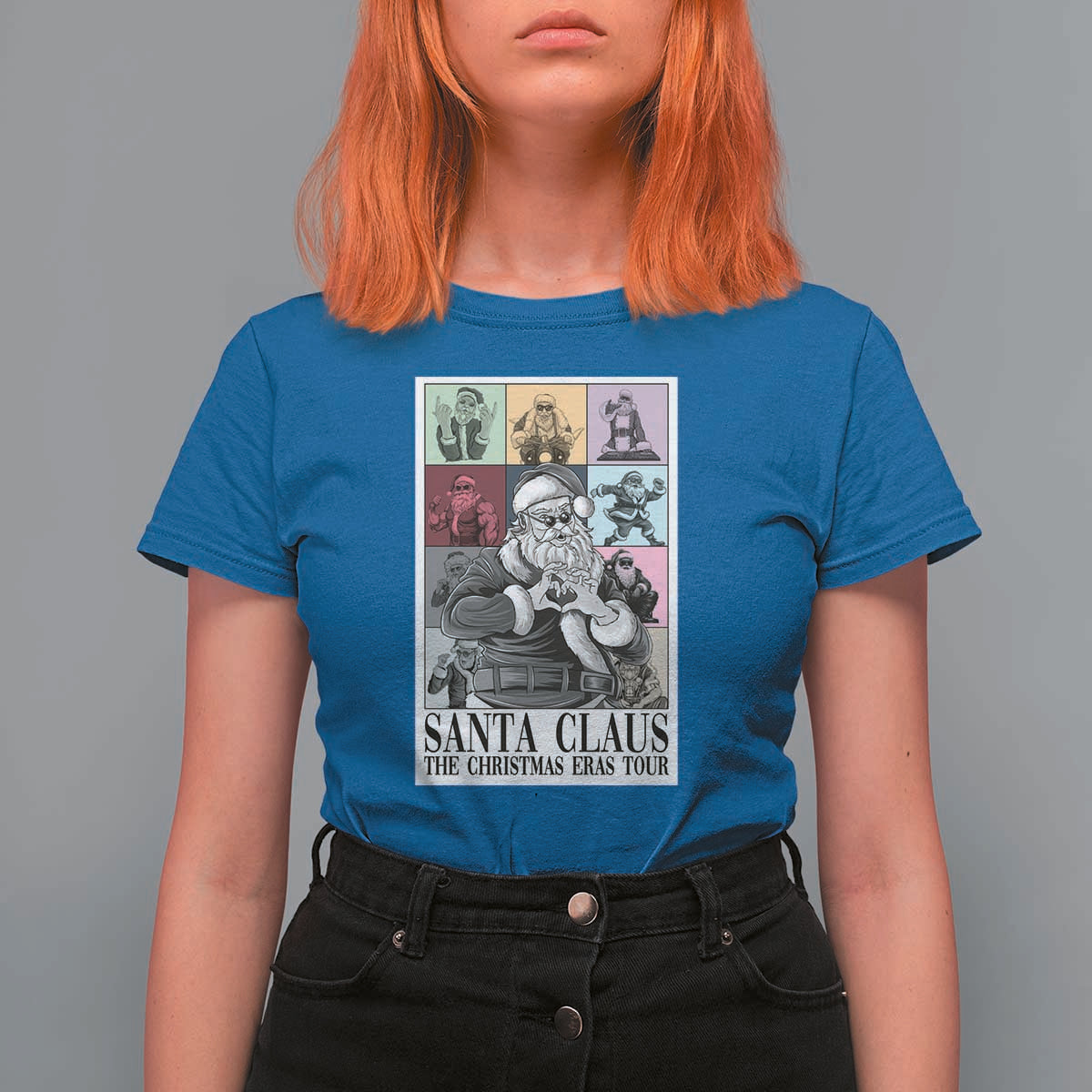 Funny Santa Claus The Christmas Eras Tours T Shirt For Women - Wonder Print Shop