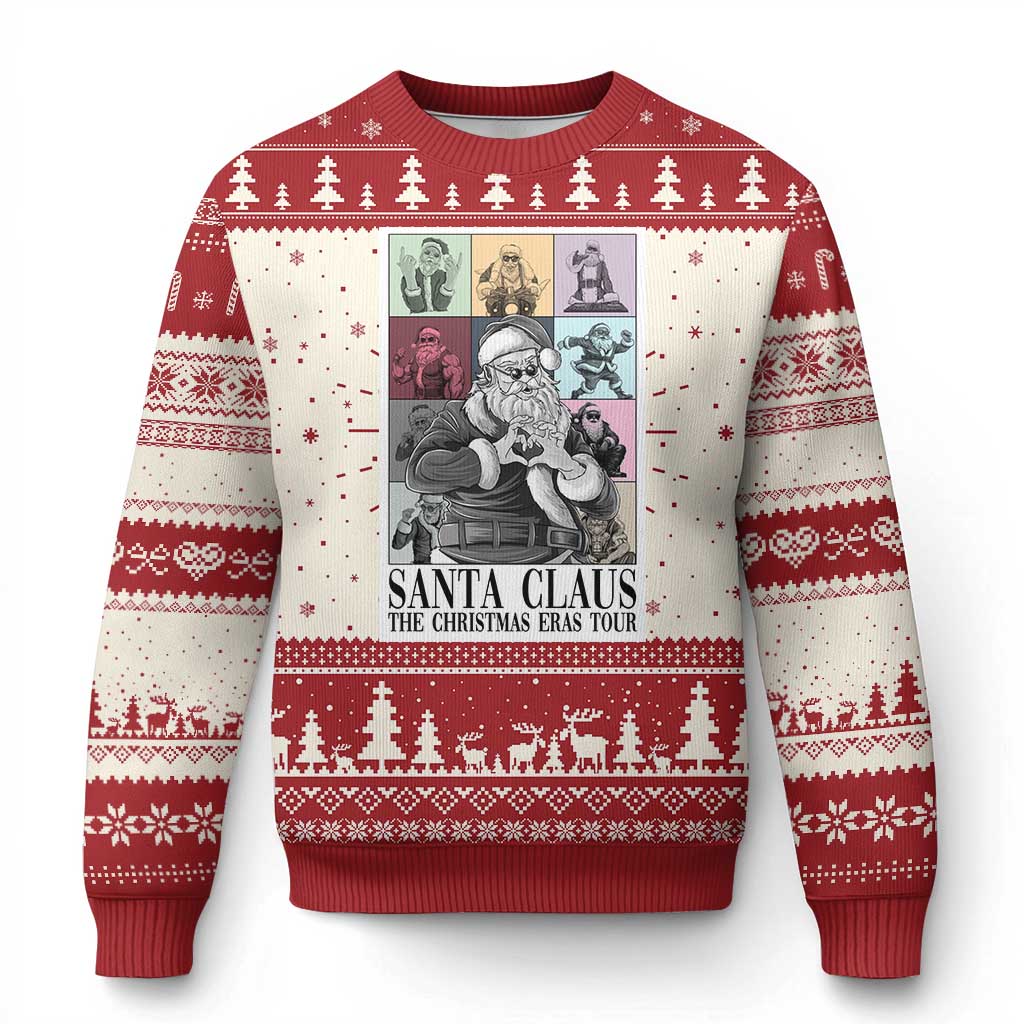 Funny Santa Claus The Christmas Eras Tours Ugly Christmas Sweater - Wonder Print Shop