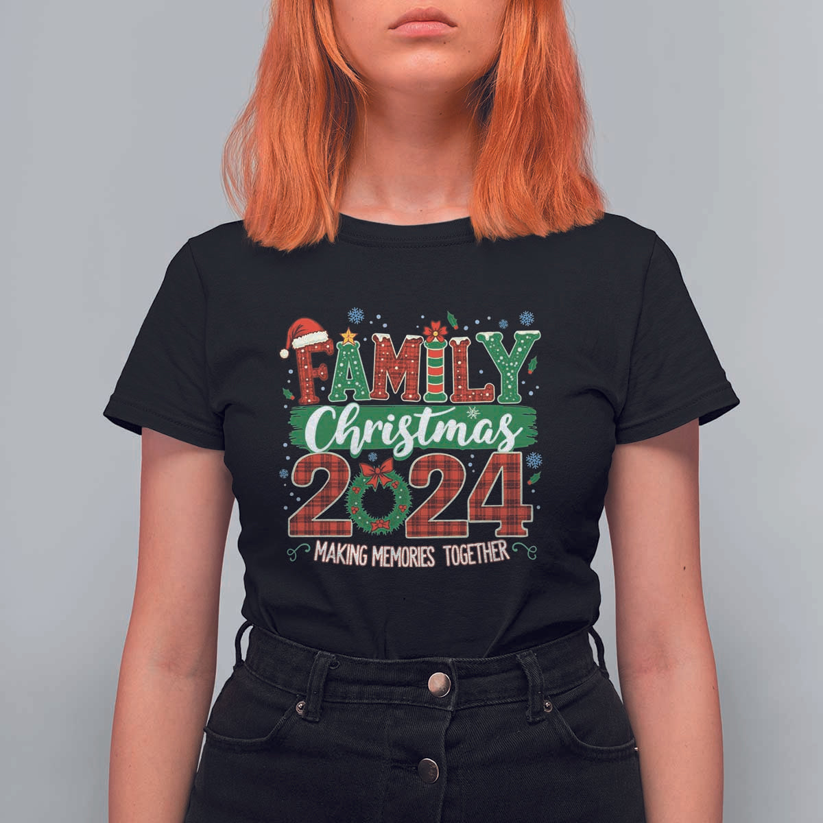 Family Christmas 2024 T Shirt For Women Making Memories Together - Wonder Print Shop