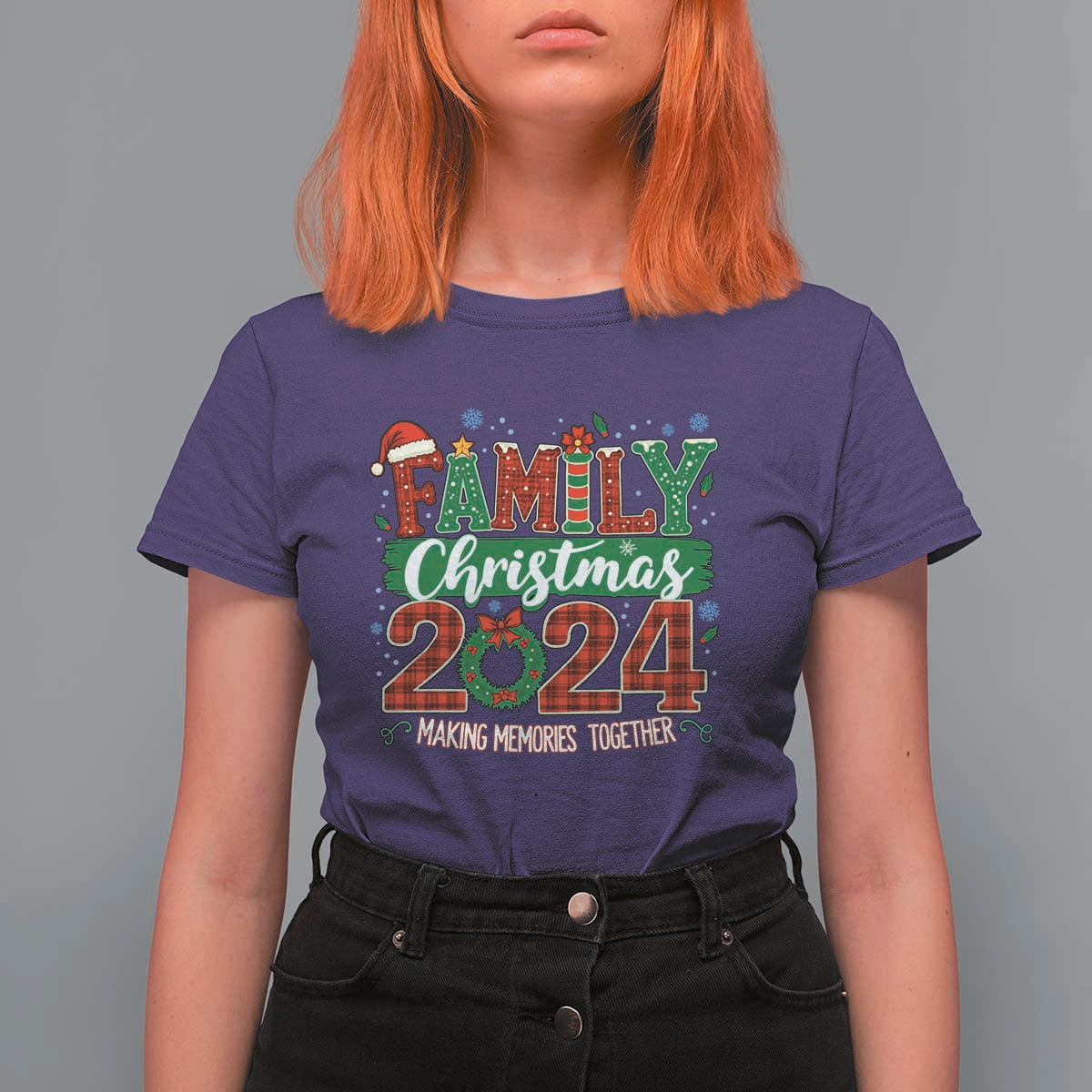 Family Christmas 2024 T Shirt For Women Making Memories Together - Wonder Print Shop