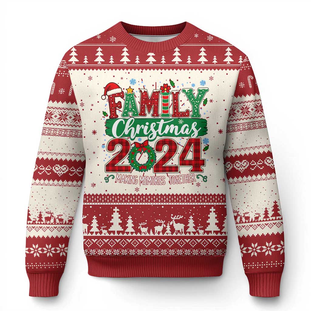 Family Christmas 2024 Ugly Christmas Sweater Making Memories Together - Wonder Print Shop