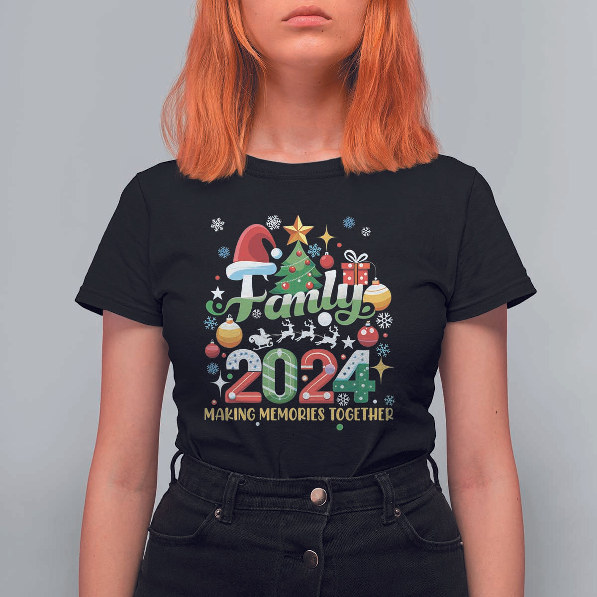Family Christmas 2024 Making Memories Together T Shirt For Women - Wonder Print Shop