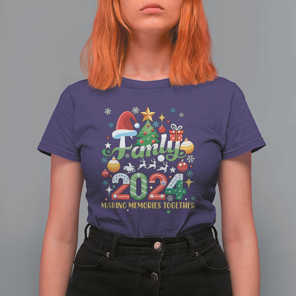 Family Christmas 2024 Making Memories Together T Shirt For Women - Wonder Print Shop