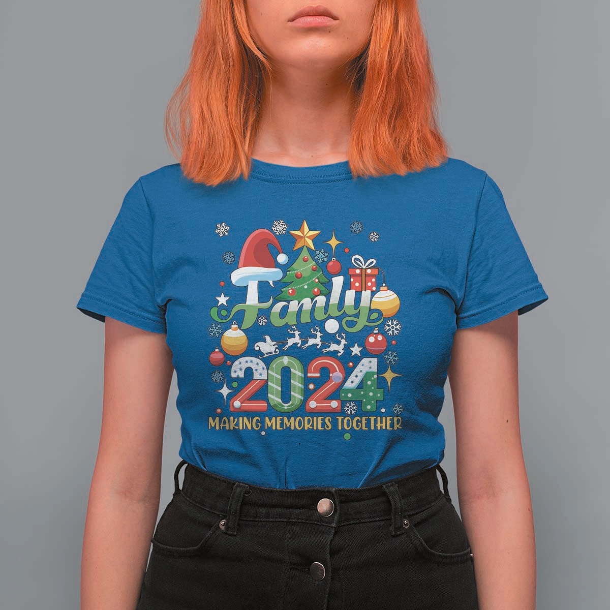 Family Christmas 2024 Making Memories Together T Shirt For Women - Wonder Print Shop