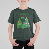 First Christmas As A family Of Three T Shirt For Kid - Wonder Print Shop