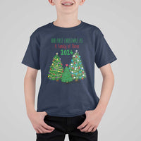 First Christmas As A family Of Three T Shirt For Kid - Wonder Print Shop