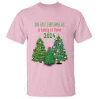 First Christmas As A family Of Three T Shirt - Wonder Print Shop