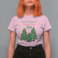 First Christmas As A family Of Three T Shirt For Women - Wonder Print Shop