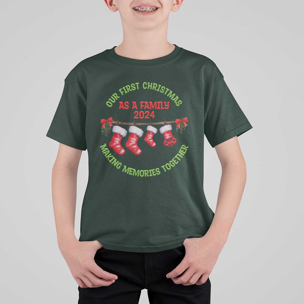 First Christmas As A family T Shirt For Kid Making Memories Together Xmas 2024 - Wonder Print Shop