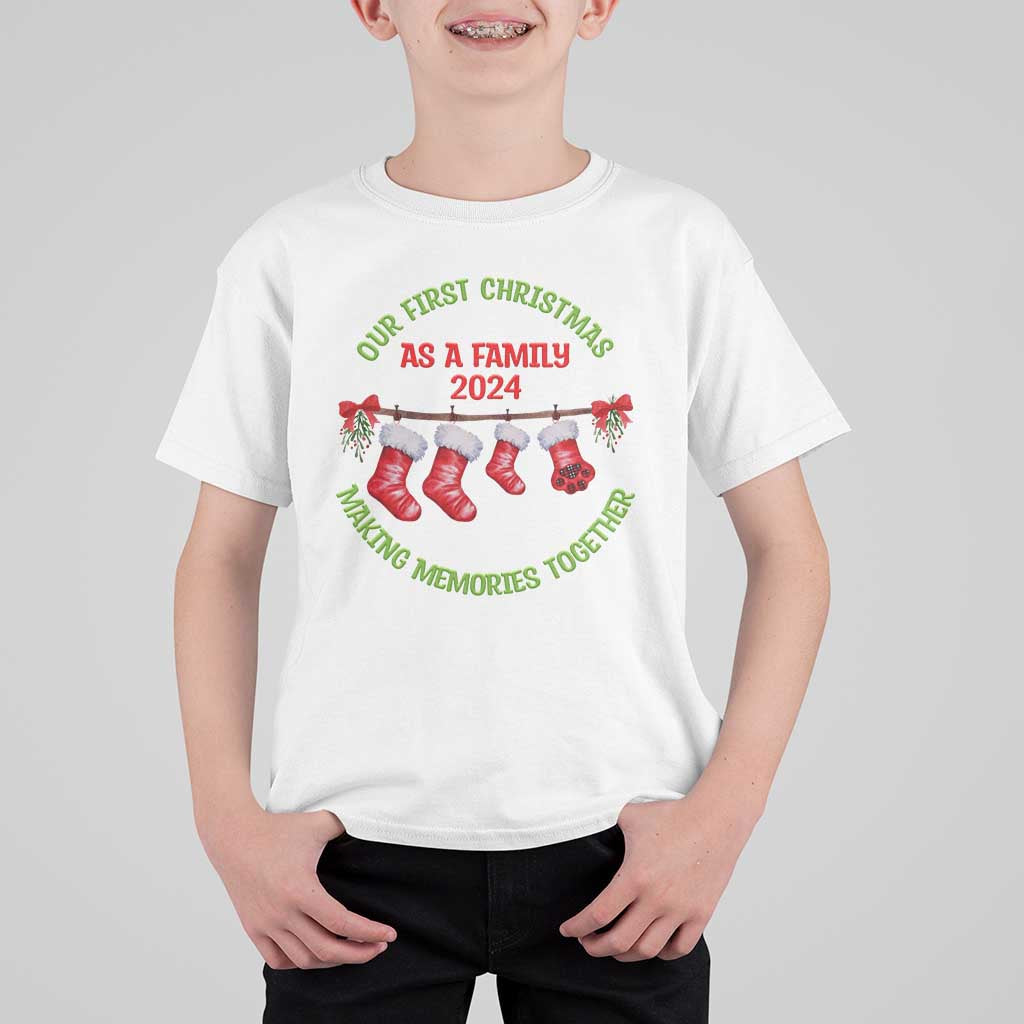 First Christmas As A family T Shirt For Kid Making Memories Together Xmas 2024 - Wonder Print Shop