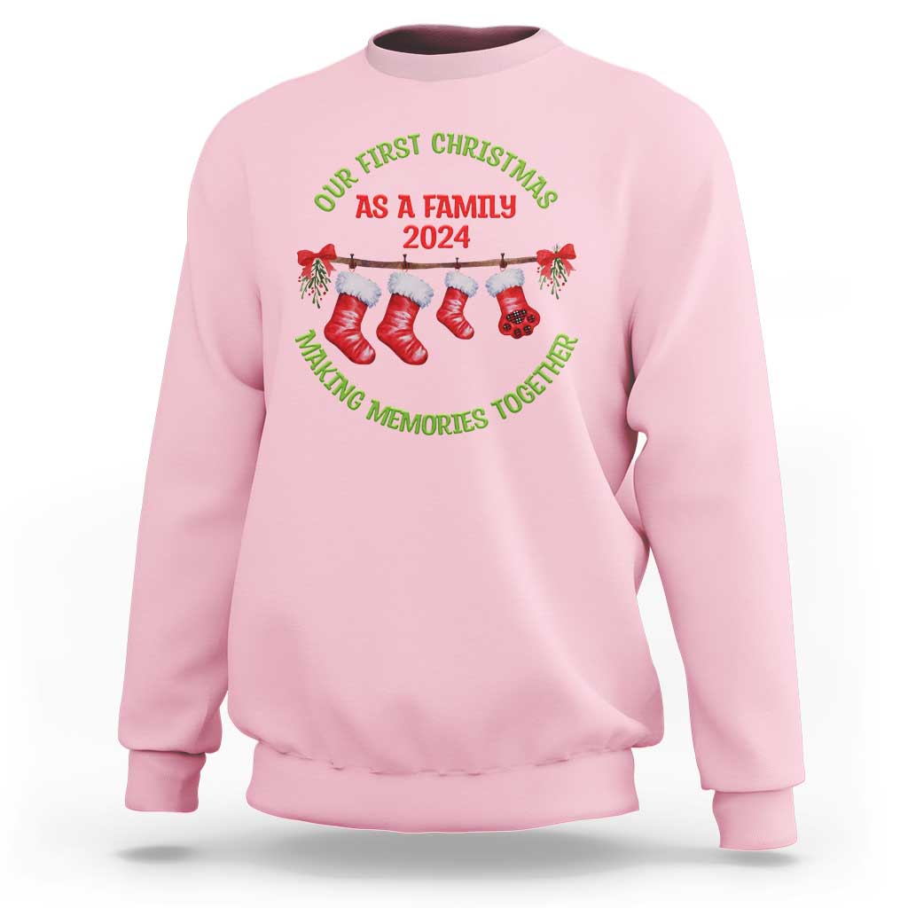 First Christmas As A family Sweatshirt Making Memories Together Xmas 2024 - Wonder Print Shop