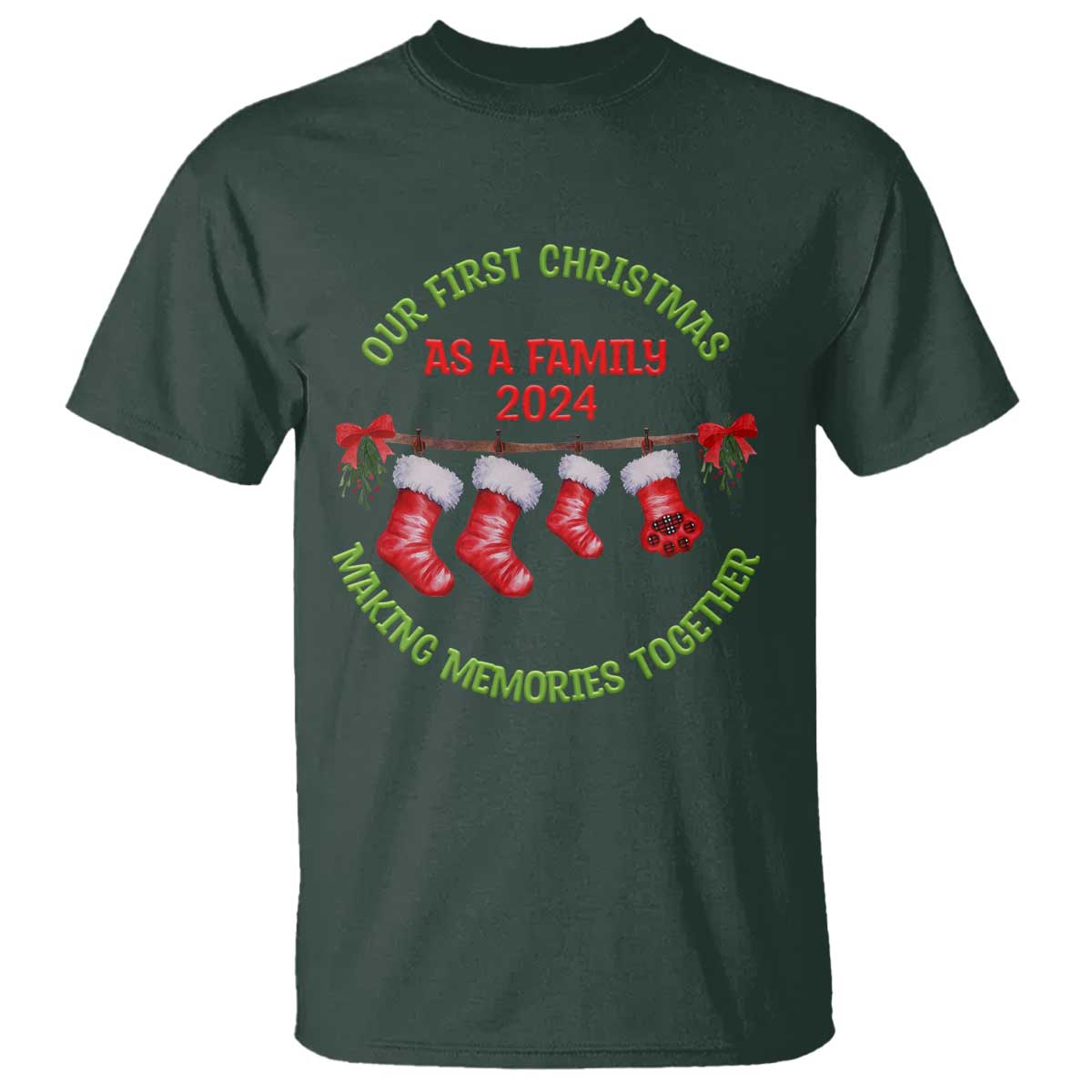 First Christmas As A family T Shirt Making Memories Together Xmas 2024 - Wonder Print Shop