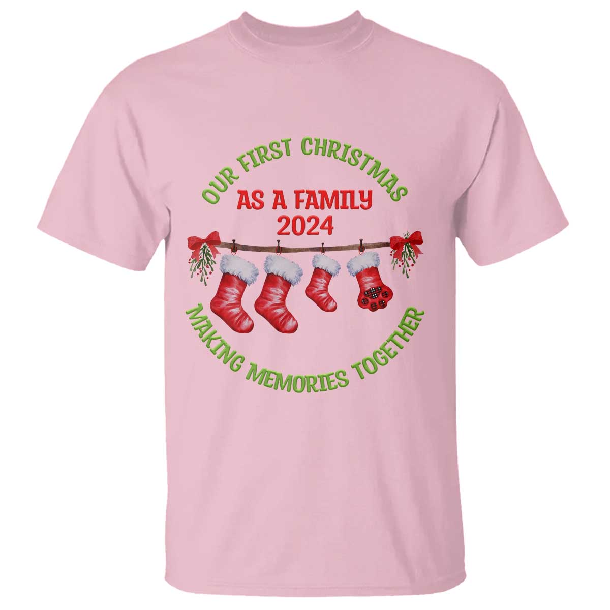 First Christmas As A family T Shirt Making Memories Together Xmas 2024 - Wonder Print Shop