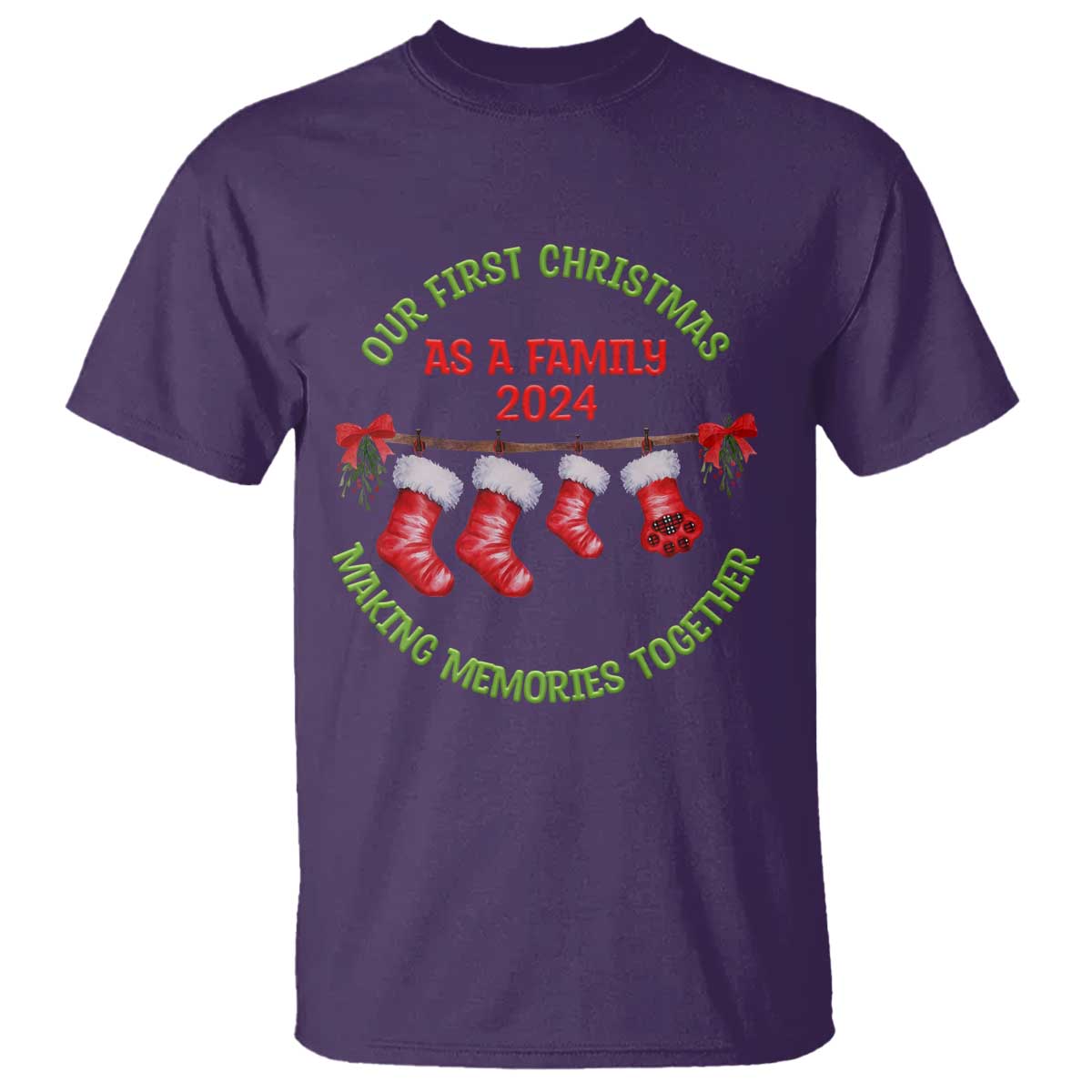 First Christmas As A family T Shirt Making Memories Together Xmas 2024 - Wonder Print Shop