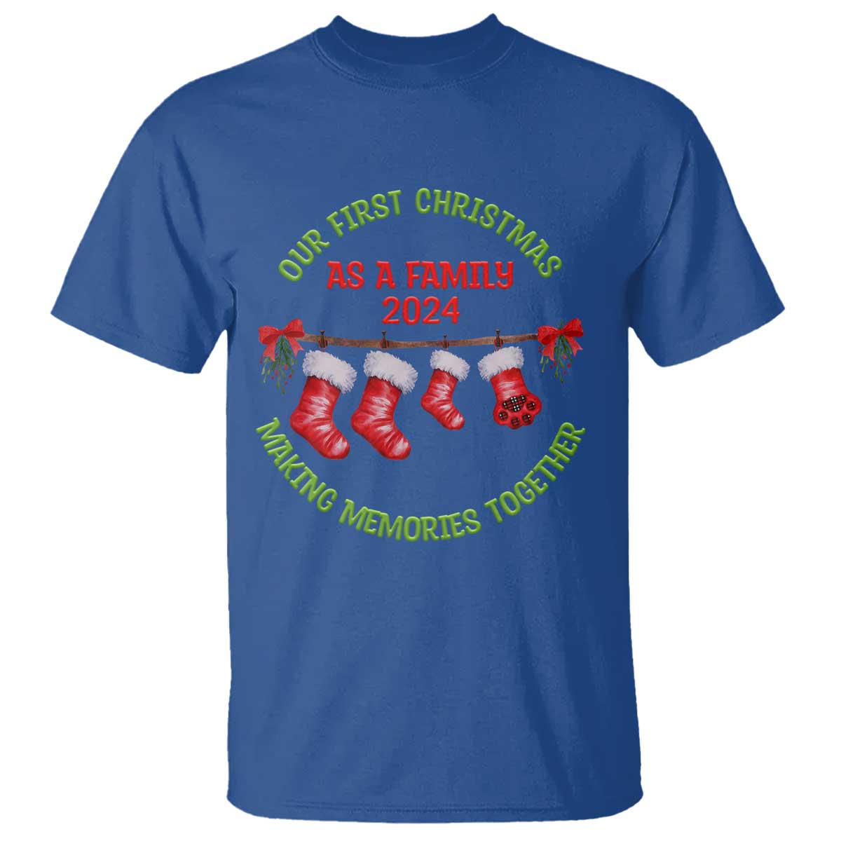 First Christmas As A family T Shirt Making Memories Together Xmas 2024 - Wonder Print Shop