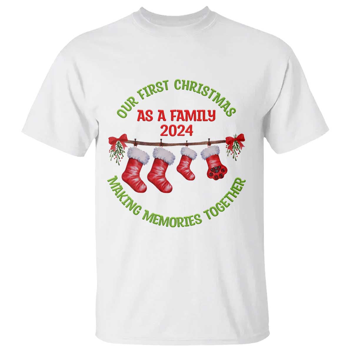 First Christmas As A family T Shirt Making Memories Together Xmas 2024 - Wonder Print Shop