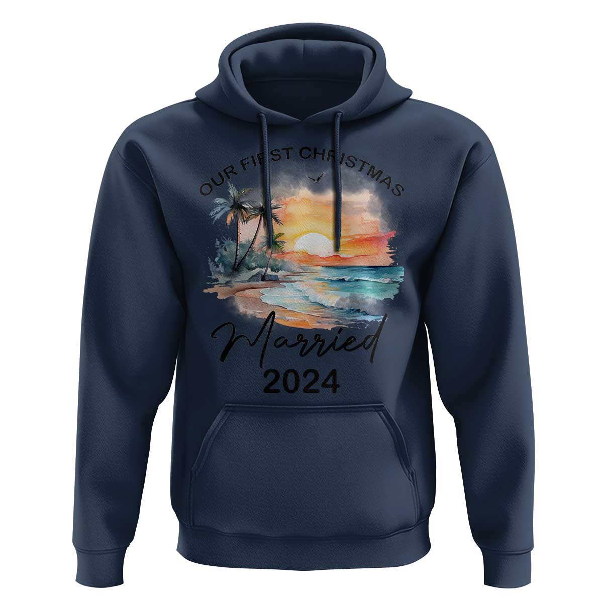 First Christmas Married 2024 Couple Matching Hoodie