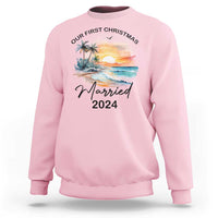 First Christmas Married 2024 Couple Matching Sweatshirt - Wonder Print Shop
