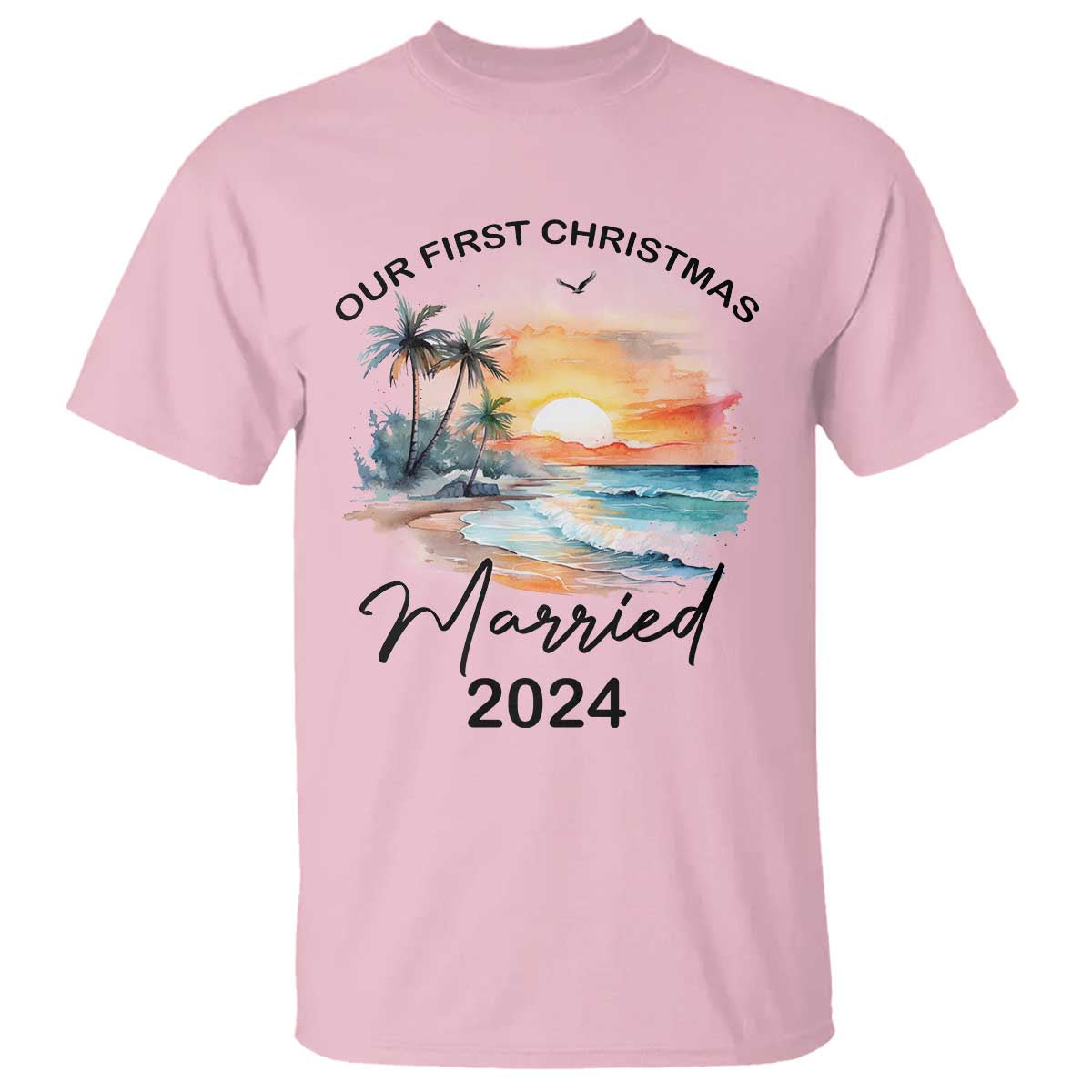 First Christmas Married 2024 Couple Matching T Shirt - Wonder Print Shop