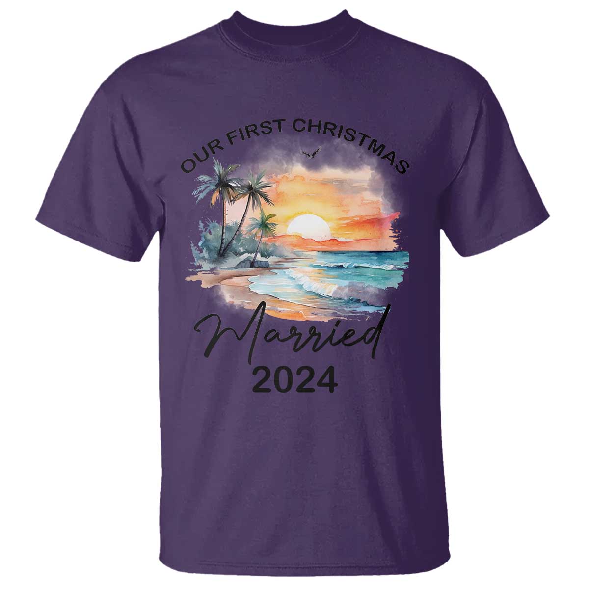 First Christmas Married 2024 Couple Matching T Shirt - Wonder Print Shop