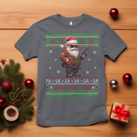 Christmas T Shirt Santa Claus Gun Click Click Sing Fa La La La - Wonder Print Shop