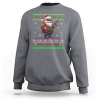 Christmas Sweatshirt Santa Claus Gun Click Click Sing Fa La La La - Wonder Print Shop