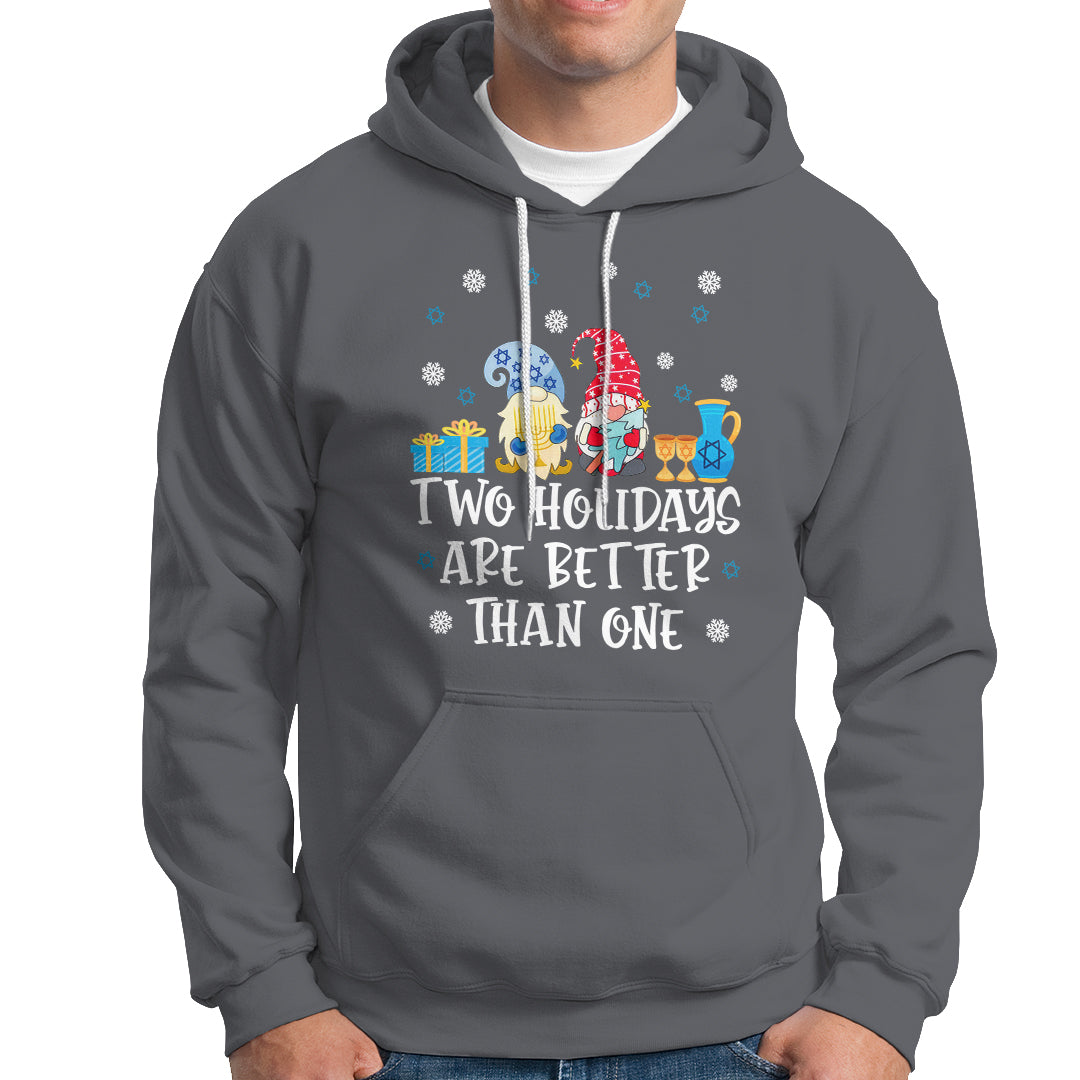 Christmas Hanukkah Two Holidays Are Better Than One Jewish Gnome Hoodie - Wonder Print Shop
